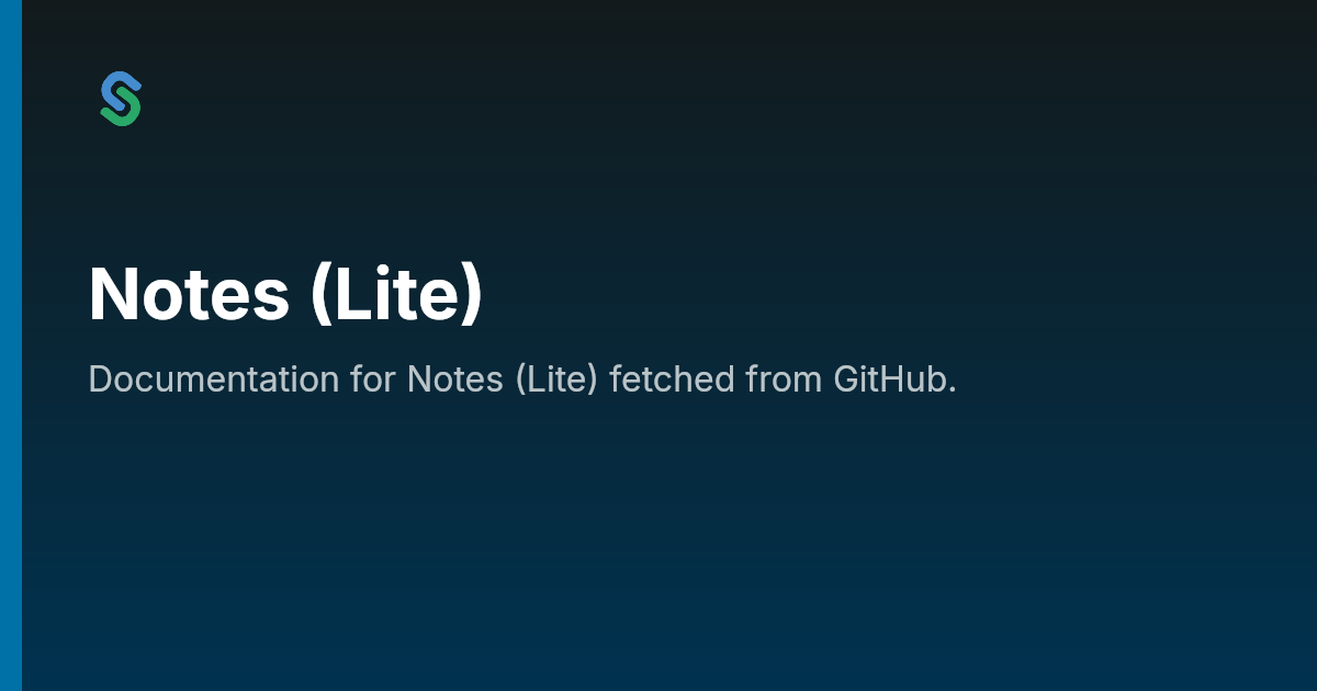 Notes (Lite) | Skip